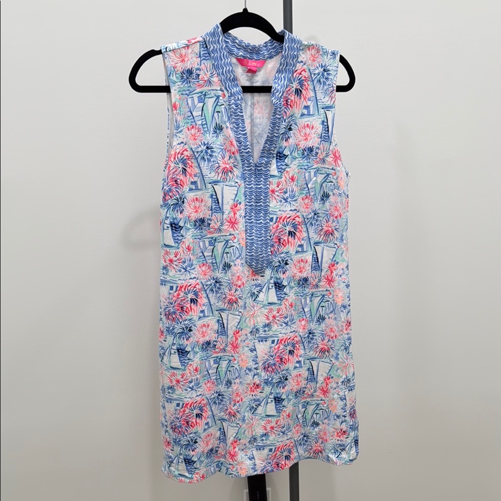 Lilly Pulitzer Blue and Pink Patterned Dress